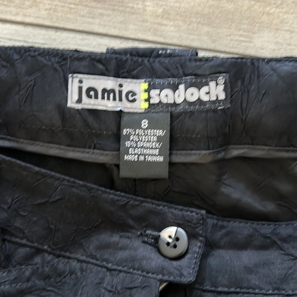 Jamie Sadock size 8 black cropped crinkle golf pants